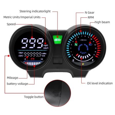 Motorcycle Speedometer LED Digital Dashboard for CG125 RPM Meter Moto Dashboard Digital Panel for TITAN 150 Honda CG150 Fan150