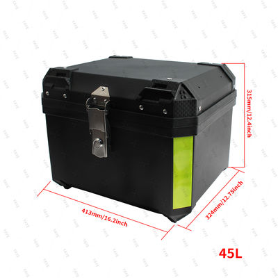 45L High Capacity Motorcycle Trunk Helmet Box Universal Top Case Waterproof Tail Box for Helmet and Luggage Storage