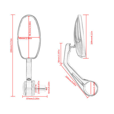 Blue Mirror Oval Handle Mirror Motorcycle Rearview Mirror Motorcycle Universal Accessories Motorcycle Modification Parts