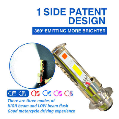 YAYE Motorcycle Led Bulb Red Blue White High Low Beam Flash P15D H6M Motorcycle Motorbike DC12V 8W 800LM