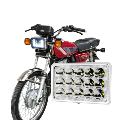 YAYE CG125 LED হেডলাইট 12 চিপ DC12V হোয়াইট ব্লু DRL মোটরসাইকেল লাইট